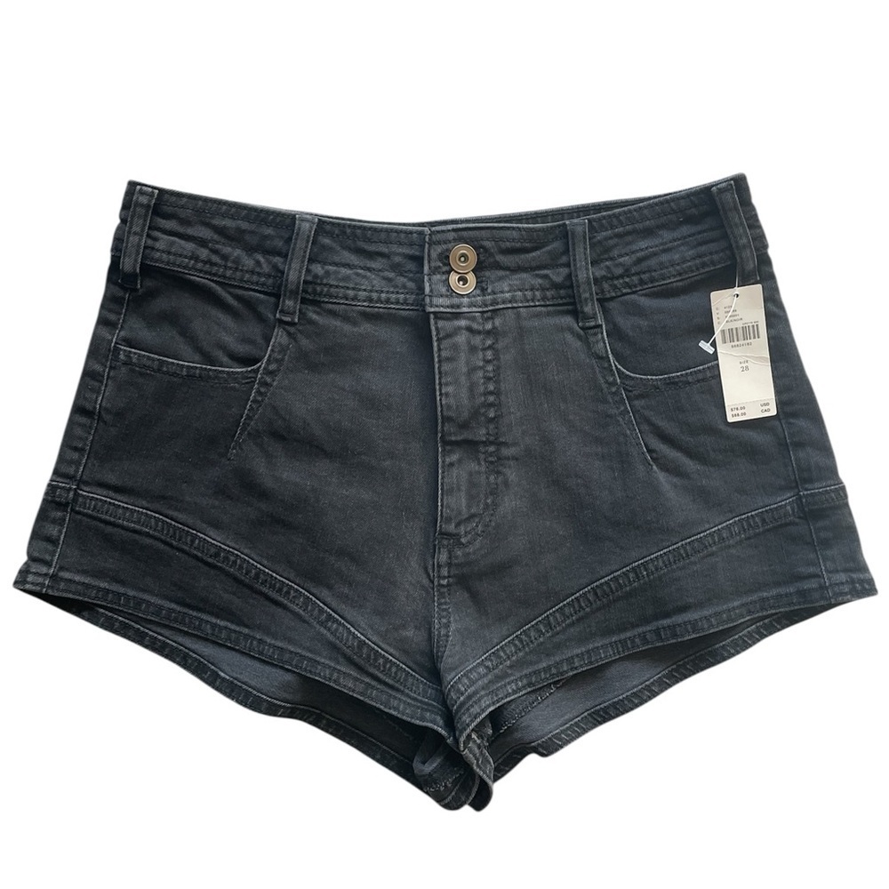 Anthropologie Pilcro NWT Black Denim Micro Shorts Size 28